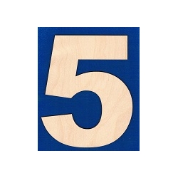 Cyfra  5  cyferka 20cm / SKLEJKA #3mm / Arial